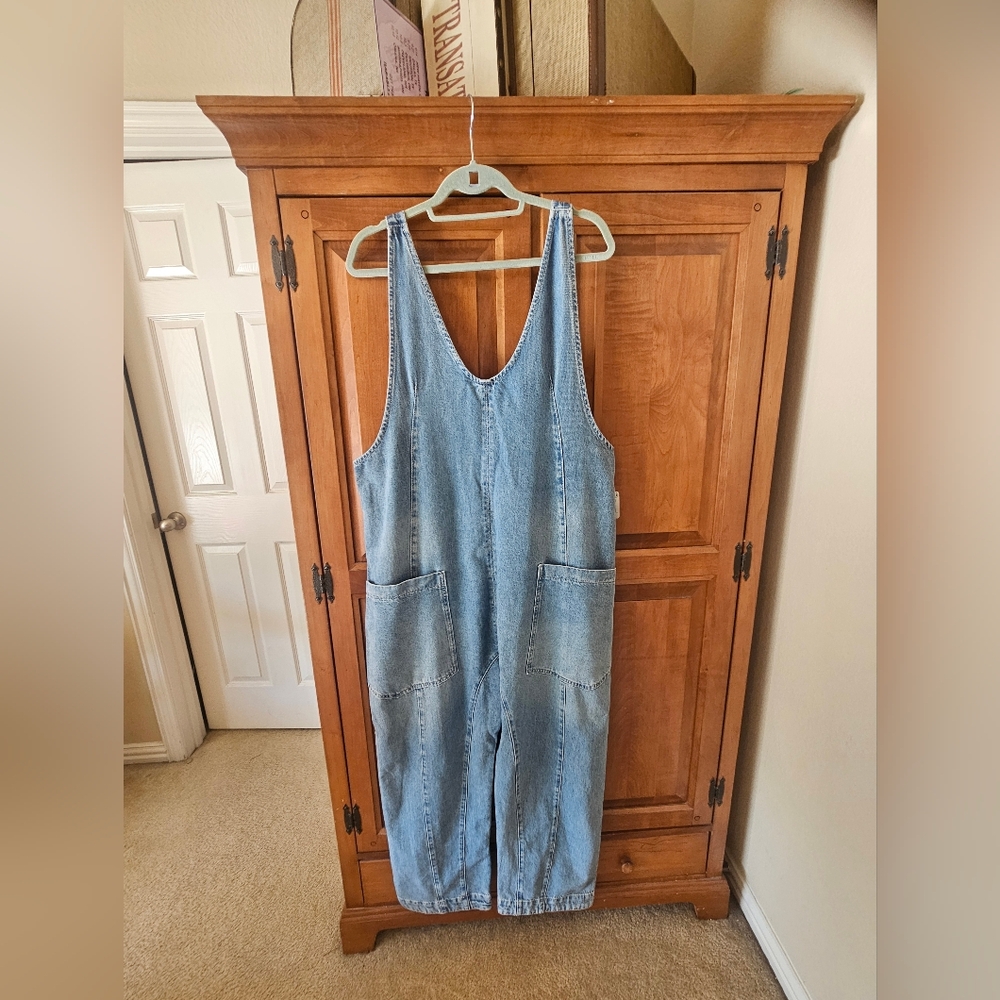 NWOT Free People Denim Jumpsuit Overalls